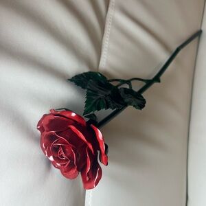 Elegant Red Metal Rose